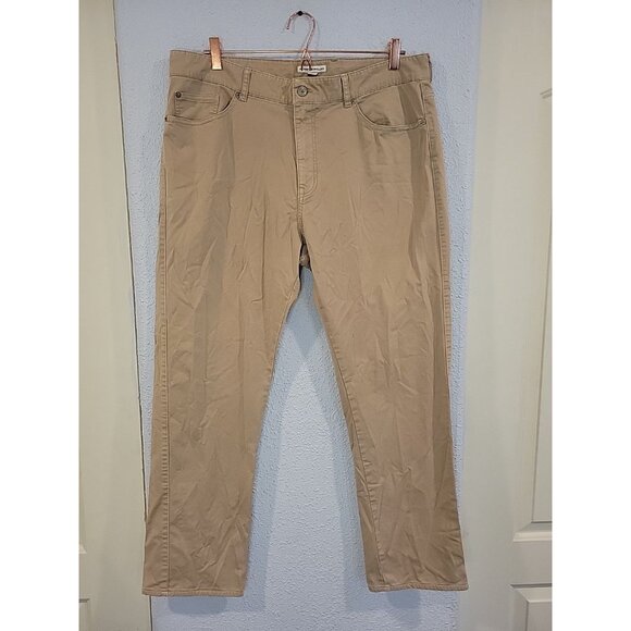 Peter Millar Pants Mens 38 Khaki Beige Classic Straight Fit Stretch Casual - Picture 1 of 6